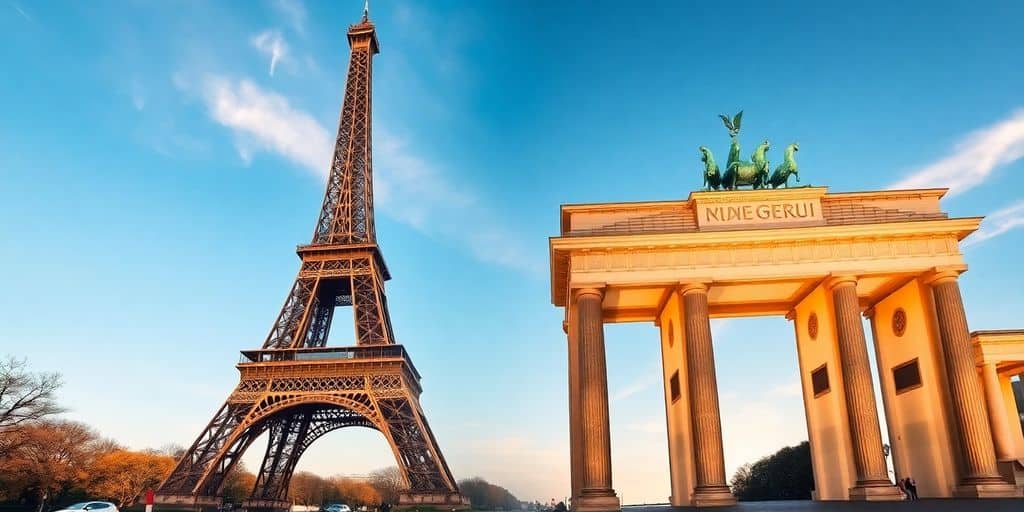 Eiffelturm und Brandenburger Tor